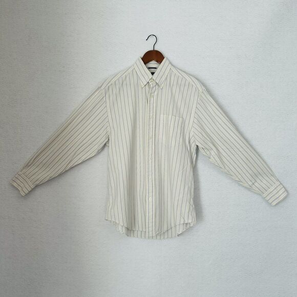 Nautica Button Up Shirt Men Medium Multi Vertical Stripe Cotton Logo Classic - Picture 11 of 12